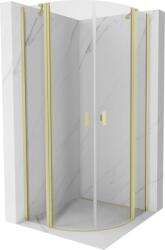 Mexen Mist cabină de duș semicirculară pivotantă 90 x 90 cm, transparentă, auriu periat - 8A32-090-090-55-00 (8A32-090-090-55-00)