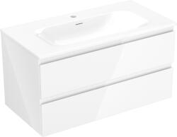 Mexen Orio dulap baie 90 cm cu lavoar Vela, 2 sertare, alb lucios - 91A10-09047-2-BFF00-W23M00 (91A10-09047-2-BFF00-W23M00)
