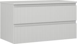 Mexen Rivel dulap baie sub lavoar 90 cm cu blat, 2 sertare, canelat, gri mat - 91A20-09047-2-BFFC62 (91A20-09047-2-BFFC62)