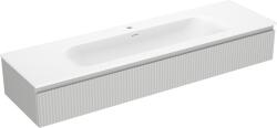 Mexen Rivel dulap de baie 140 cm cu chiuvetă Vela, 1 sertar, canelat, gri mat/alb mat - 91A20-16023-1-BF62-W23M01 (91A20-16023-1-BF62-W23M01)