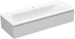 Mexen Rivel dulap de baie 120 cm cu lavoar Vela, 1 sertar, fațetat, gri mat/alb mat - 91A20-12023-1-BF62-W23M01 (91A20-12023-1-BF62-W23M01)