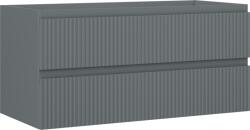 Mexen Rivel dulap de baie pentru lavoar 100 cm, 2 sertare, canelat, grafit mat - 91A20-10047-2-BFF66 (91A20-10047-2-BFF66)