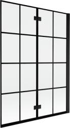 Mexen Mist paravan de cadă cu 2 uși rabatabile, dreapta, 130 x 150 cm, grilaj negru, negru - 8A9-130-002-70-77-P (8A9-130-002-70-77-P)