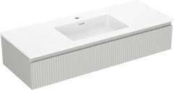 Mexen Rivel dulap baie 120 cm cu chiuvetă Otis, 1 sertar, canelat, gri mat/alb mat - 91A20-12023-1-BF62-W18M01 (91A20-12023-1-BF62-W18M01)