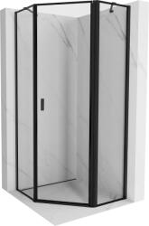 Mexen Mist cabină de duș pentagonală pivotantă dreaptă 100 x 100 cm, ramă neagră, negru - 8A8-100-100-70-70-P (8A8-100-100-70-70-P)
