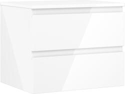Mexen Orio dulap baie sub lavoar 60 cm cu blat, 2 sertare, alb lucios - 91A10-06047-2-BFFC00 (91A10-06047-2-BFFC00)