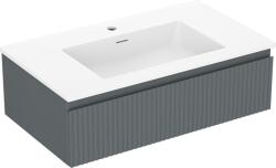 Mexen Rivel dulap baie 80 cm cu chiuvetă Otis, 1 sertar, profilat, grafit mat/alb mat - 91A20-08023-1-BF66-W18M01 (91A20-08023-1-BF66-W18M01)