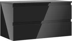 Mexen Orio dulap de baie sub chiuvetă de 90 cm cu blat, 2 sertare, negru lucios - 91A10-09047-2-BFFC70 (91A10-09047-2-BFFC70)