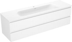 Mexen Rivel dulap baie 160 cm cu lavoar Vela, 2 sertare, în relief, alb mat - 91A20-16047-2-BFF01-W23M01 (91A20-16047-2-BFF01-W23M01)