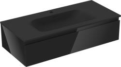 Mexen Orio dulap baie 100 cm cu lavoar Vela, 1 sertar, negru lucios/negru mat - 91A10-10023-1-BF70-W23M71 (91A10-10023-1-BF70-W23M71)