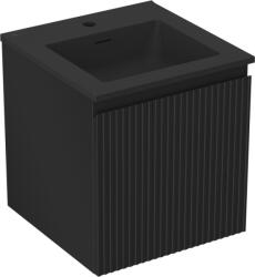 Mexen Rivel dulap baie 45 cm cu chiuvetă Otis, 1 sertar, fațetă, negru mat - 91A20-04547-1-BF71-W18M71 (91A20-04547-1-BF71-W18M71)
