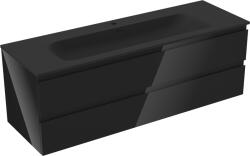 Mexen Orio dulap baie 140 cm cu lavoar Vela, 2 sertare, negru lucios/negru mat - 91A10-14047-2-BFF70-W23M71 (91A10-14047-2-BFF70-W23M71)