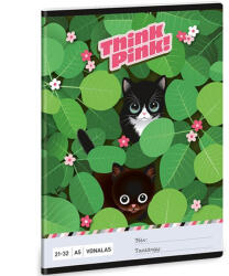 Ars Una Ars Una: Think Pink cicás vonalas füzet A/5 21-32 (53624628) - jatekshop