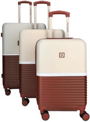 Enrico Benetti Princetown bordó-rózsaszín 4 kerekű 3 részes bőrönd szett (Princetown-szett-bordo-rozsaszin-21000394-03)