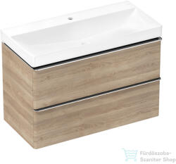 Hansgrohe XELU Q 98x47, 5 cm-es mosdó és 2 fiókos alsószekrény kombináció, természetes tölgy/króm 54385000 (54385000)