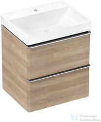 Hansgrohe XELU Q 58x47, 5 cm-es mosdó és 2 fiókos alsószekrény kombináció, természetes tölgy/króm 54373000 (54373000)