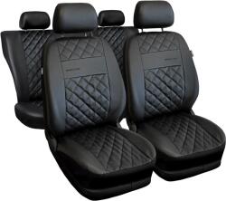 AUTO-DEKOR Huse auto universale Perfect Line din piele ecologică cu cusături negre potrivite pentru ALFA ROMEO 145