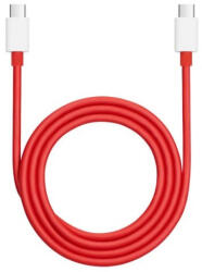 USB Type-C töltő- és adatkábel, USB Type-C, 100 cm, 12000 mA, 160W, gyorstöltés, SuperVooc, Vooc, QC, OnePlus SuperVooc, piros, gyári