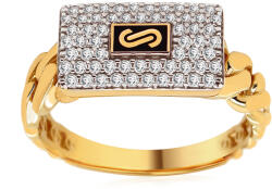 Heratis Forever Monaco Chain ring Classic Plain Pavé lock, 10K IZ30808USA