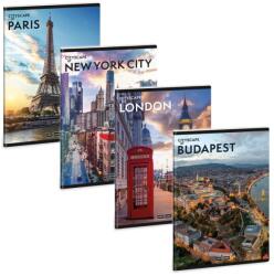 Ars Una A5 extra kapcsos füzet, vonalas Cityscape (5482) 25 (53134820)