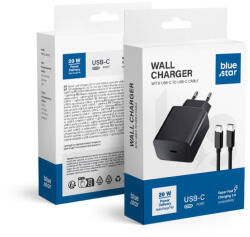 Blue Star travel charger Type C + cable Type C to Type C PD QC4.0 3A 20W TFB-TC-20WPD black