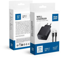 Blue Star travel charger Type C + cable Type C to Type C PD QC4.0 3A 25W TFB-TC-25WPD black