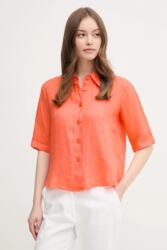 Benetton len ing galléros, barna, regular - narancssárga XL