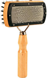  Fából készült kefe kétágú dróttal. kutya zsákvászon 18/10cm TR