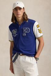 Ralph Lauren pamut póló sötétkék, férfi, nyomott mintás, 710964978 - sötétkék XL