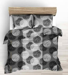  Krepp ágynemű huzat garnitúra fekete - szürke gömb mintával - 140x200 cm