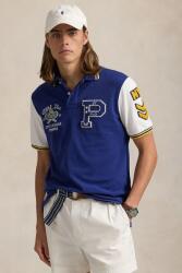 Ralph Lauren pamut póló sötétkék, férfi, nyomott mintás, 710964978 - sötétkék L