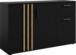 Mobikon Comoda DTD negru stejar artisan Tolis 120x35x73 cm (0000404991) Comoda
