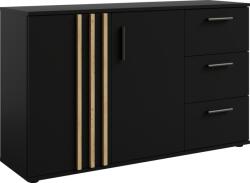Mobikon Comoda, DTD negru stejar artisan Tolis 120x35x73 cm (0000404994) Comoda
