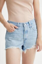 Levi's farmer rövidnadrág 501 női, sima, magas derekú - kék 25