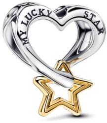 Pandora ékszer Szerencse csillag és szív kéttónusú charm 763513C00
