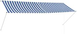 vidaXL feltekerhető kék és fehér napellenző 350 x 150 cm (143750)