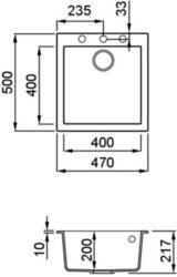 Elleci - Mosogatótálca Quadra 102 M73 titanium (qd-mk-LMQ10273)