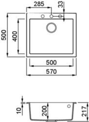 Elleci - Mosogatótálca Quadra 105 G68 bianco (qd-mk-LGQ10568)