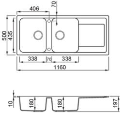 Elleci - Mosogatótálca Life 500 M70 (qd-mk-LM250070)