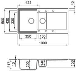 Elleci - Mosogatótálca Easy 475 G48 cemento (qd-mk-LGY47548)