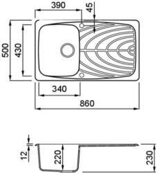 Elleci - Mosogatótálca Master 400 G54 nero pietra - A készlet erejéig rendelhető! (qd-mk-LGM40054)