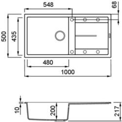 Elleci - Mosogatótálca Unico 480 K93 Dove Grey (qd-mk-LKU48093)