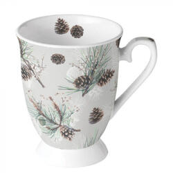 Ambiente Karácsonyi porcelán bögre - 250ml - Pine Cone All Over