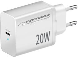 Esperanza EZC104K Quick Power Charger 20W USB-C PD White (EZC104W) - bolt