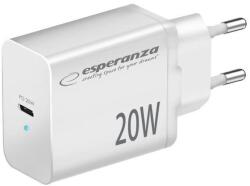 Esperanza EZC104K Quick Power Charger 20W USB-C PD White (EZC104W) - pcland