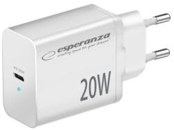 Esperanza EZC104K Quick Power Charger 20W USB-C PD White (EZC104W) - cyberdepo