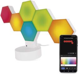 EMOS GoSmart LED Hexagon Asztali lámpa, fehér, 6 részes, 5, 5 W, RGBIC, dimmelhető, WiFi (1555426000)