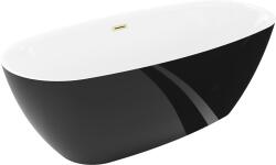 Mexen Luvo Slim свободностояща вана 170 x 75 cm, бяла/черна, прелив златист матиран - 52801707575-55 (52801707575-55)