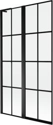 Mexen Mist L параван за вана, двукрилен, ляв, 100 x 150 см, черна решетка, черен - 8A9L-100-011-70-77-L (8A9L-100-011-70-77-L)