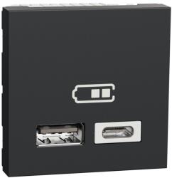 Schneider Electric Priza dubla incarcare USB 2.0 2m A+C Schneider Noua Unica NU301854 (NU301854)